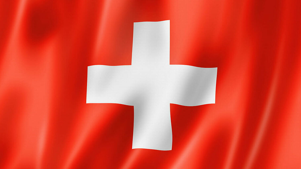 Flagge der Schweiz mit 3D Effekt