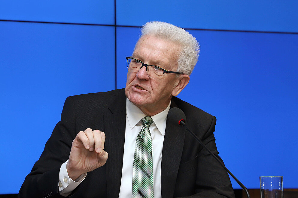 Ministerpräsident Winfried Kretschmann bei einer Rede