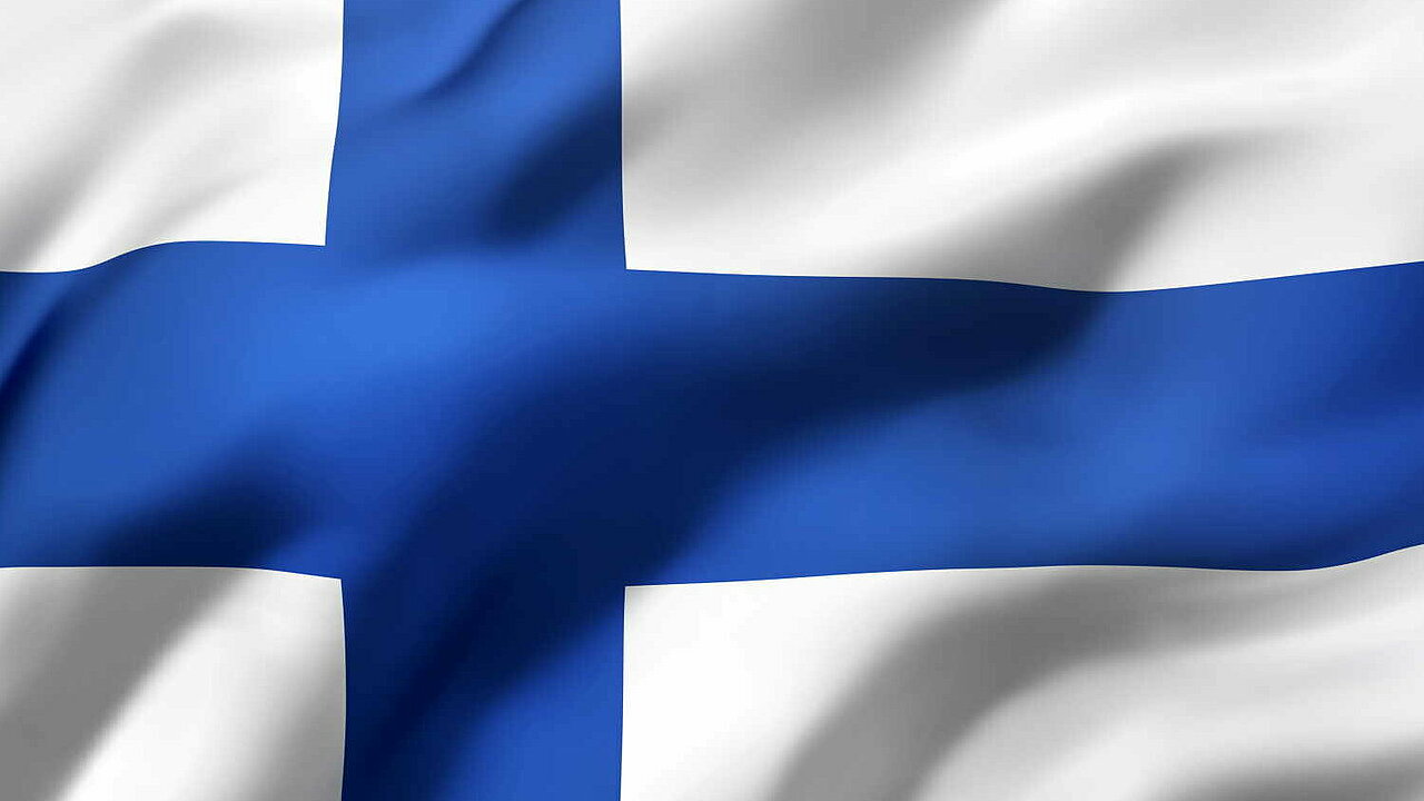 Finnische Flagge mit 3D Effekt