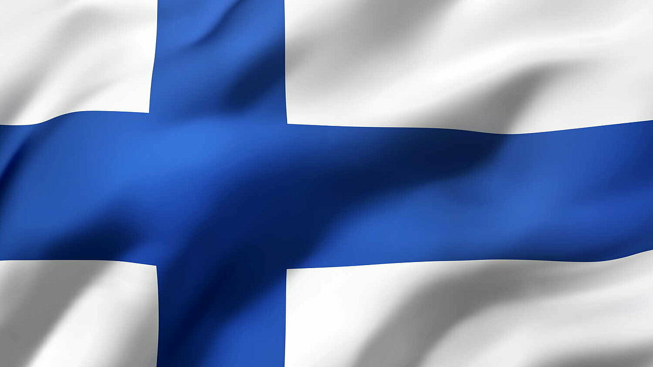 Finnische Flagge mit 3D Effekt