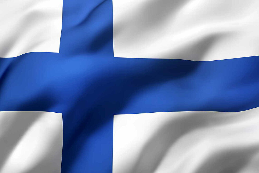 Finnische Flagge mit 3D Effekt