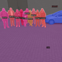 A group of people and a care get recognized by the TAF-BW test area.