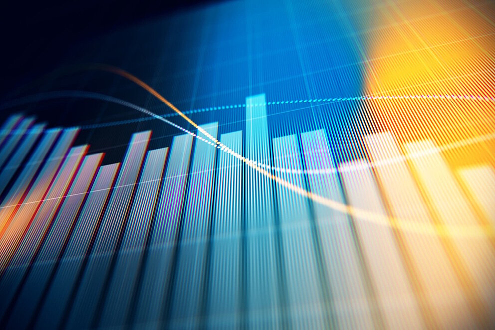 Künstlerische Darstellung eines Balkendiagramms