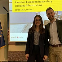 Felicitas Behr and Walter Holderried from e-mobil BW participated at the event in Brussels.