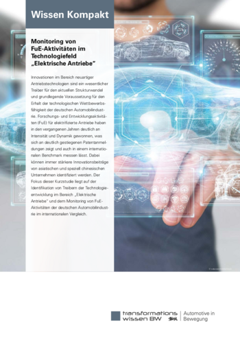 Wissen Kompakt: Monitoring von FuE-Aktivitäten im Technologiefeld "Elektrische Antriebe"