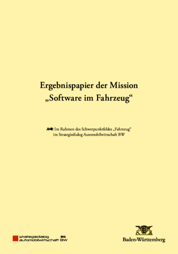 Ergebnispapier der Mission "Software im Fahrzeug"